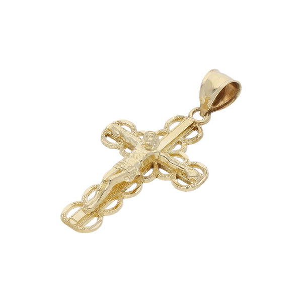 Crucifijo calado en oro amarillo 14 kilates.