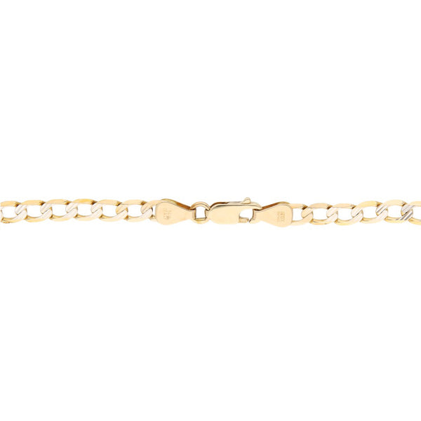 Pulsera eslabón encontrado platinado en oro amarillo 14 kilates.