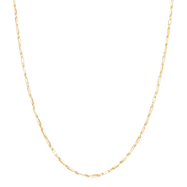 Collar eslabón combinado en oro dos tonos 14 kilates.