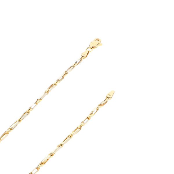 Collar eslabón combinado en oro dos tonos 14 kilates.