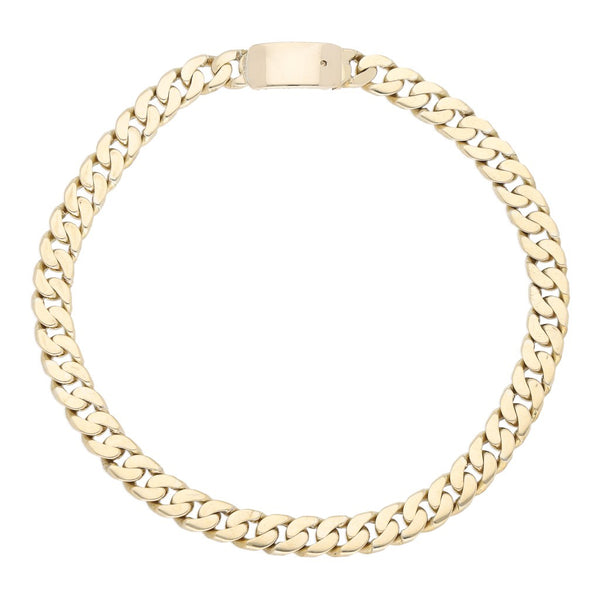 Pulsera eslabón barbado en oro amarillo 14 kilates.