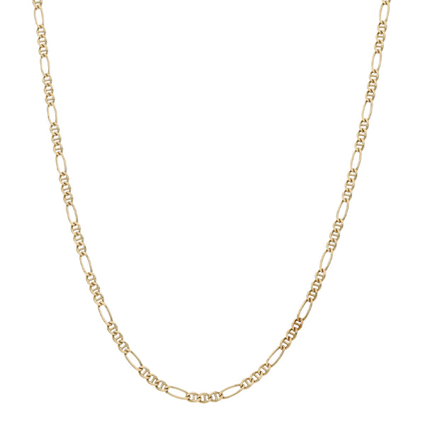Collar eslabón combinado en oro amarillo 14 kilates.