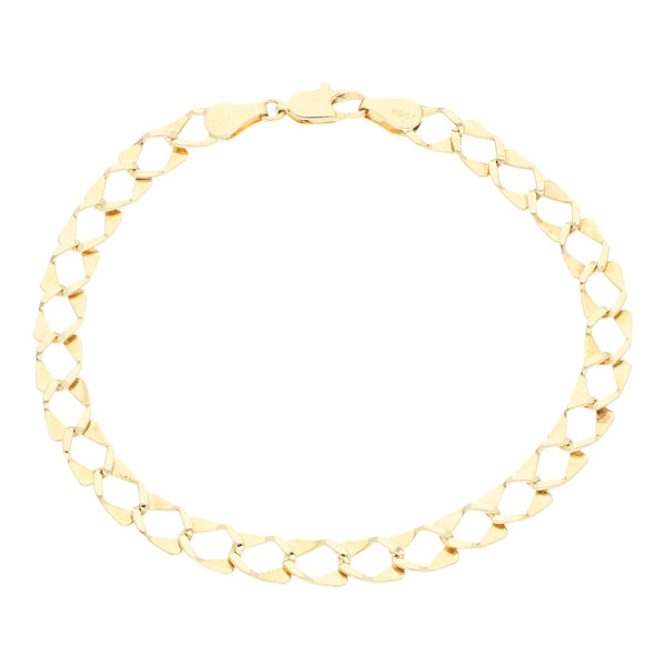 Pulsera eslabón laminado en oro amarillo 14 kilates