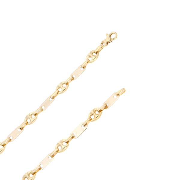 Collar eslabón combinado en oro dos tonos 14 kilates.