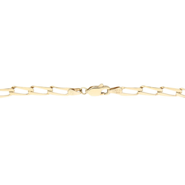 Pulsera eslabón encontrado en oro tres tonos 14 kilates.