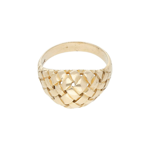 Anillo trenzado en oro amarillo 14 kilates.