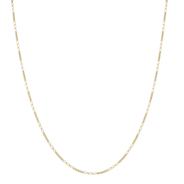 Collar de cinco eslabones por tres en oro amarillo 14 kilates.