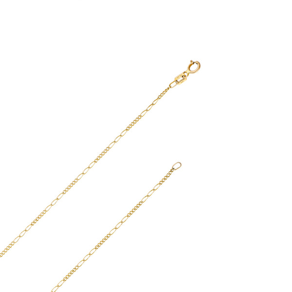 Collar de cinco eslabones por tres en oro amarillo 14 kilates.