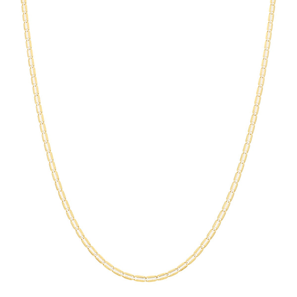 Gargantilla eslabón nudo marino platinado en oro amarillo 14 kilates.