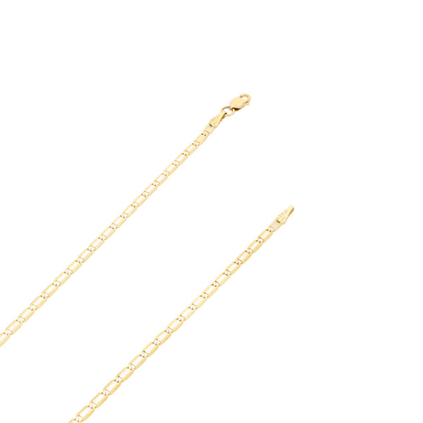 Gargantilla eslabón nudo marino platinado en oro amarillo 14 kilates.