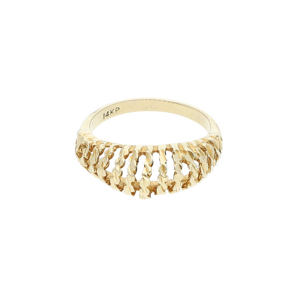 Anillo calado en oro amarillo 14 kilates.