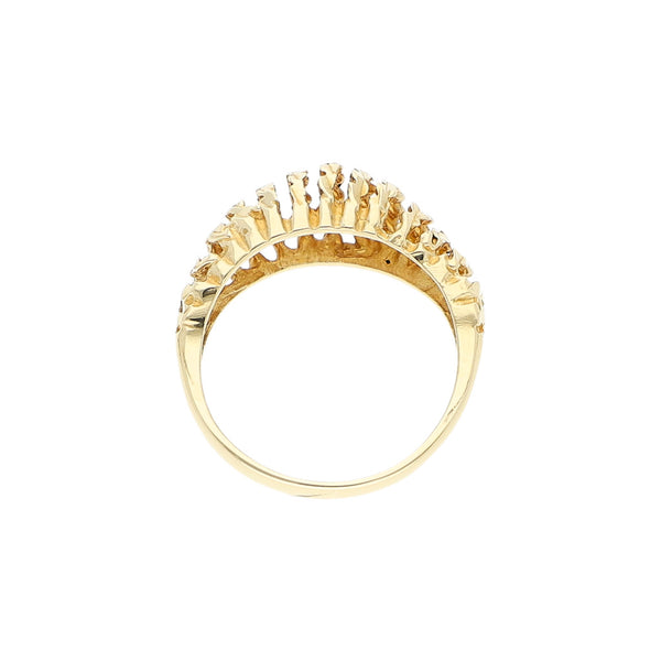 Anillo calado en oro amarillo 14 kilates.