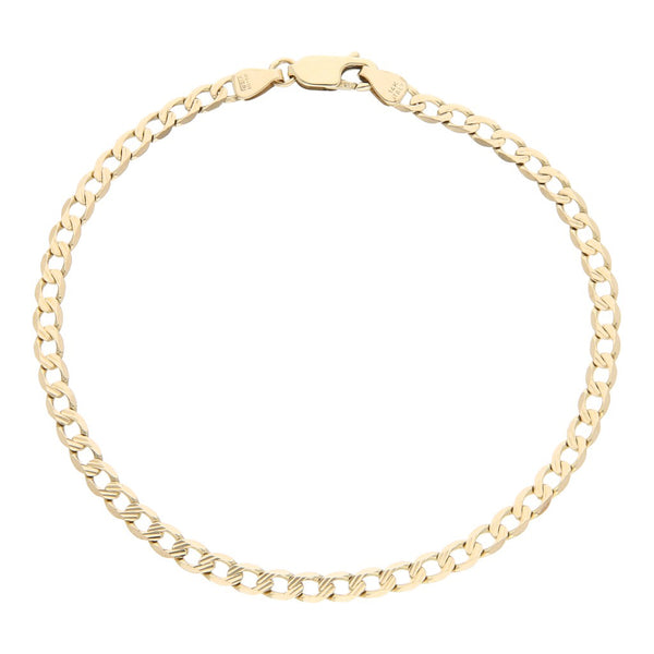 Pulsera eslabón encontrado en oro amarillo 14 kilates.