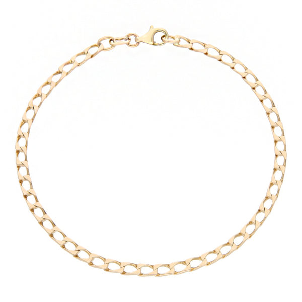 Pulsera eslabón encontrado en oro rosa 14 kilates.