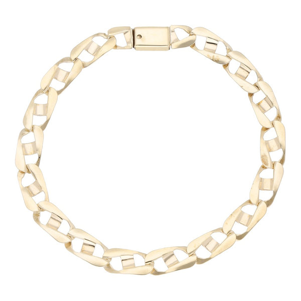 Pulsera eslabón nudo marino en oro amarillo 12 kilates.