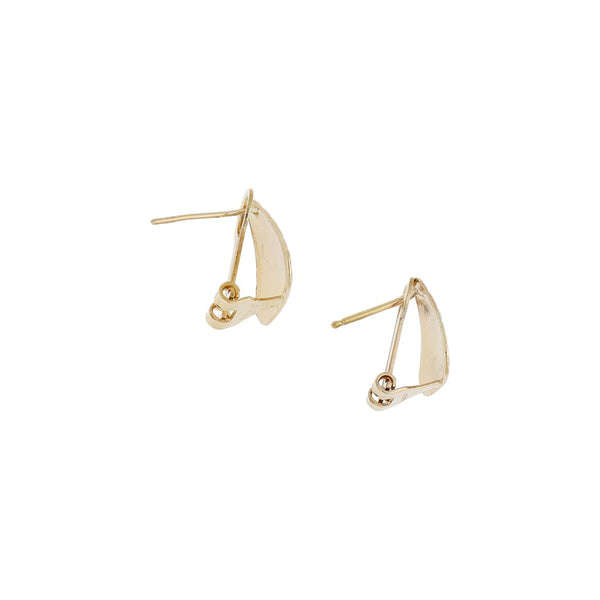 Aretes laminados en oro tres tonos 14 kilates.