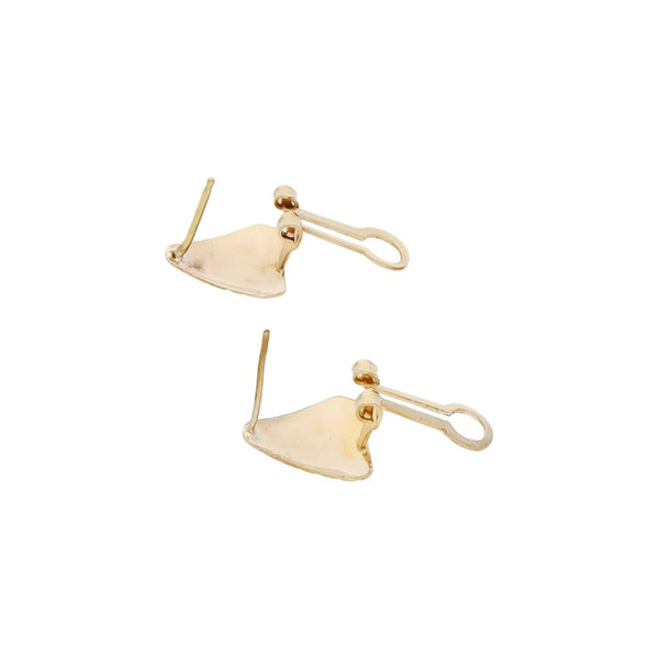 Aretes laminados en oro tres tonos 14 kilates.