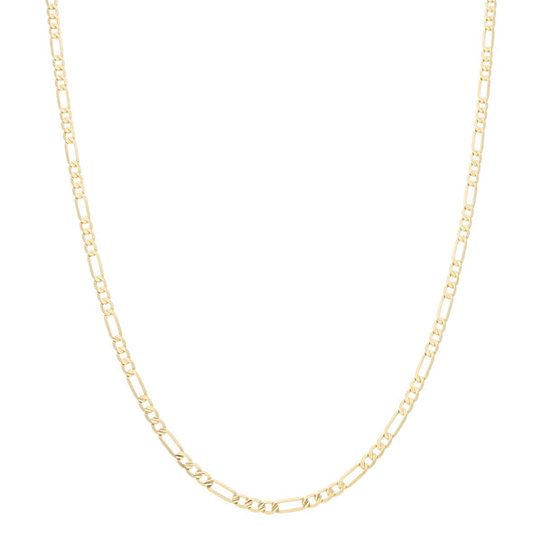 Collar de tres eslabones por uno en oro amarillo 14 kilates.