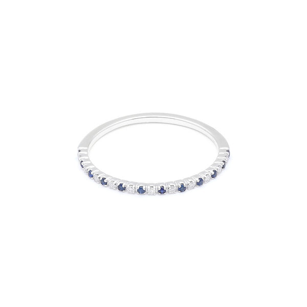 Churumbela con diamantes y zafiros en oro blanco 14 kilates.