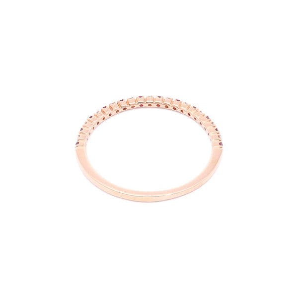 Churumbela con diamantes y rubíes en oro rosa 14 kilates.