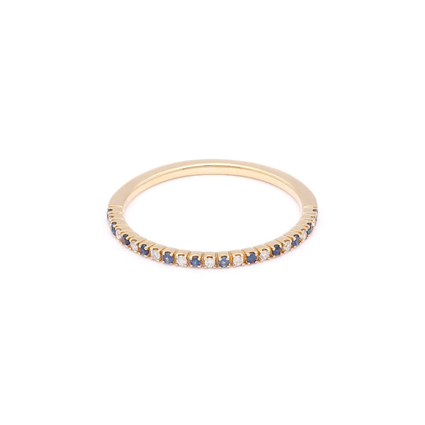 Churumbela con diamantes y zafiros en oro amarillo 14 kilates.