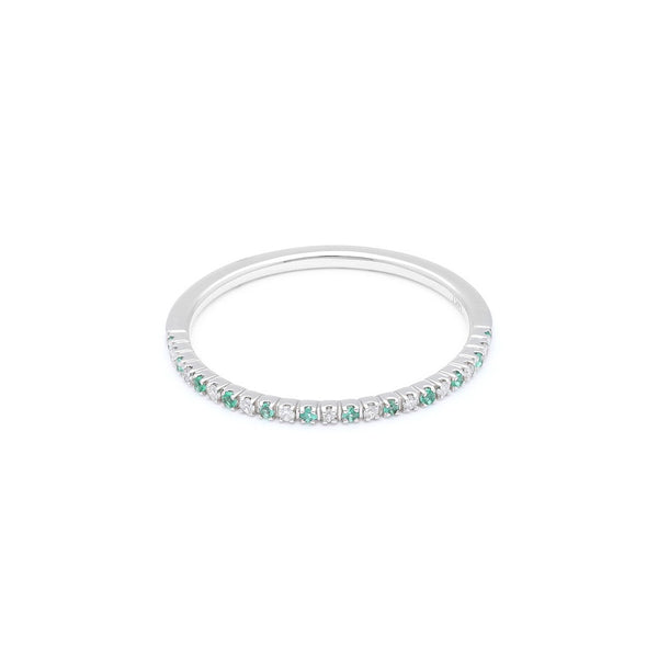 Churumbela de diamantes y esmeraldas en oro blanco 14 kilates.