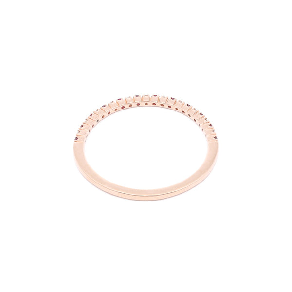 Churumbela con diamantes y rubíes en oro rosa 14 kilates.