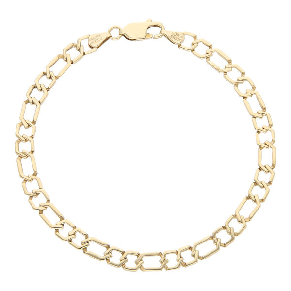 Pulsera de dos eslabones por uno en oro amarillo 14 kilates.