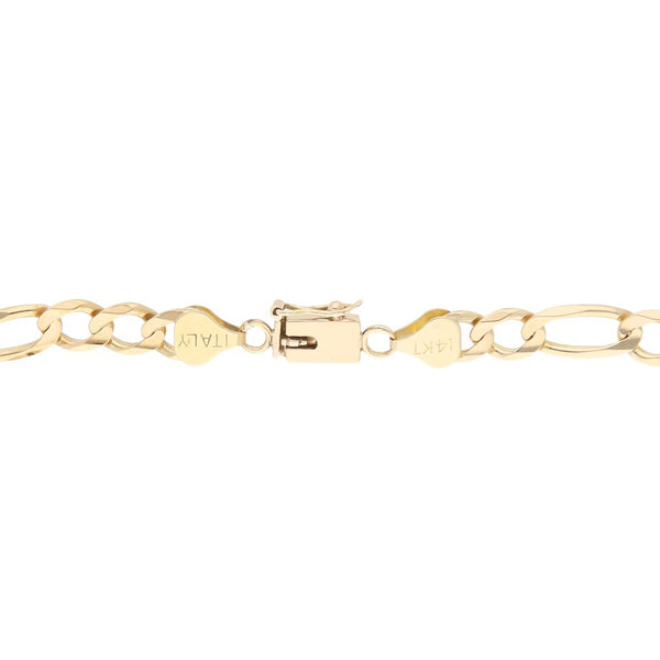 Pulsera de tres eslabones por uno en oro amarillo 14 kilates.