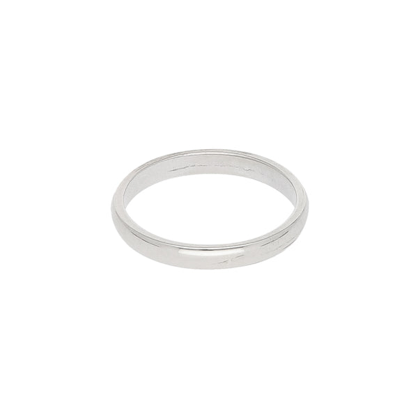Argolla lisa en oro blanco 14 kilates.
