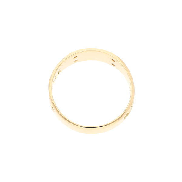Anillo diseño especial motivo figuras diferentes con circonias en oro amarillo 14 kilates.