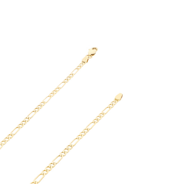 Collar de tres eslabones por uno en oro amarillo 14 kilates.