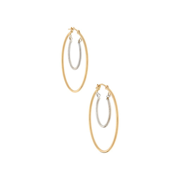 Arracadas diseño especial en oro dos tonos 14 kilates.