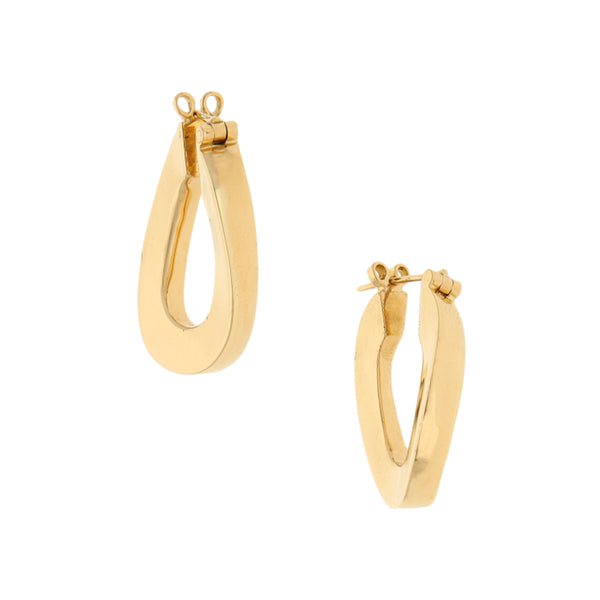 Arracadas lisas Firma Tane en oro amarillo 18 kilates.