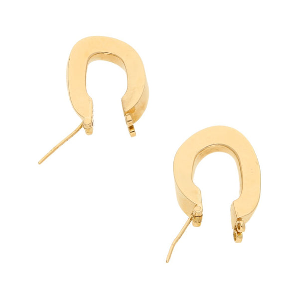 Arracadas lisas Firma Tane en oro amarillo 18 kilates.