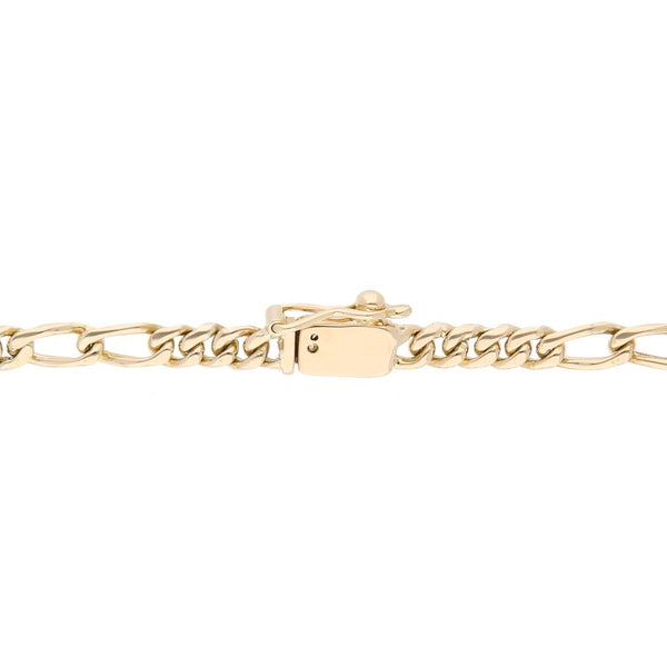 Pulsera de cinco eslabones por dos en oro amarillo 12 kilates.