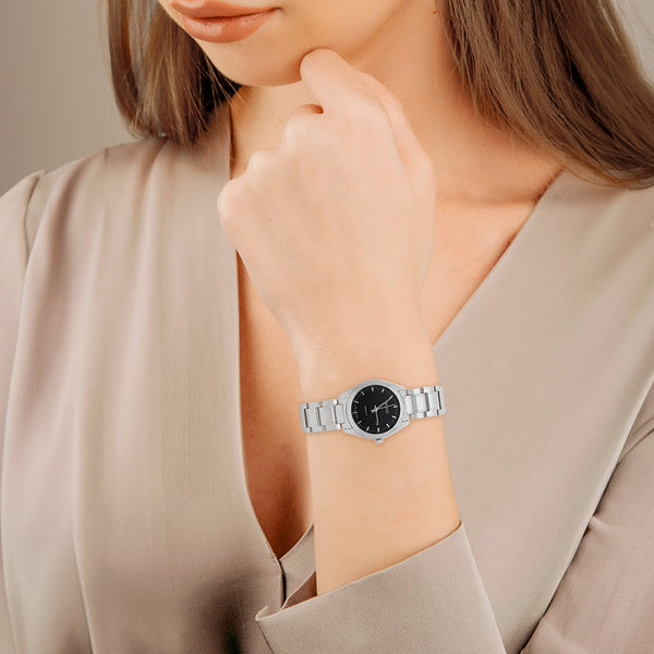 Reloj Mido para dama en acero inoxidable.