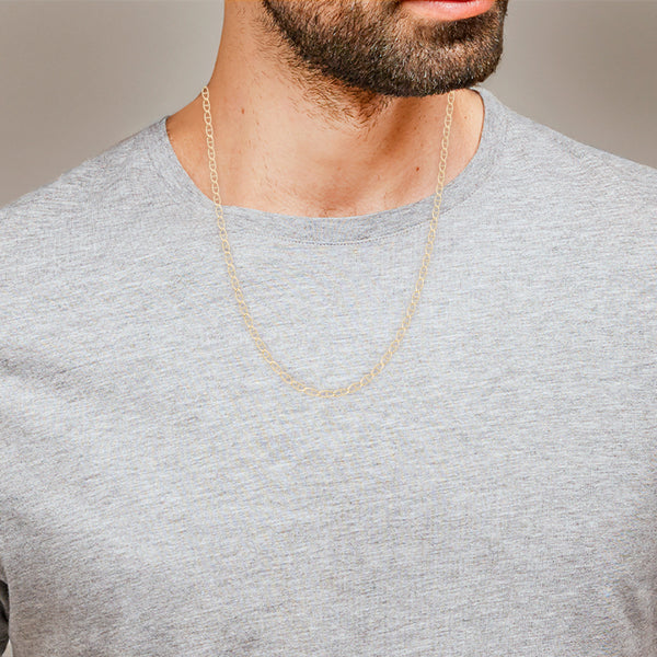 Collar eslabón nudo marino en oro amarillo 14 kilates.