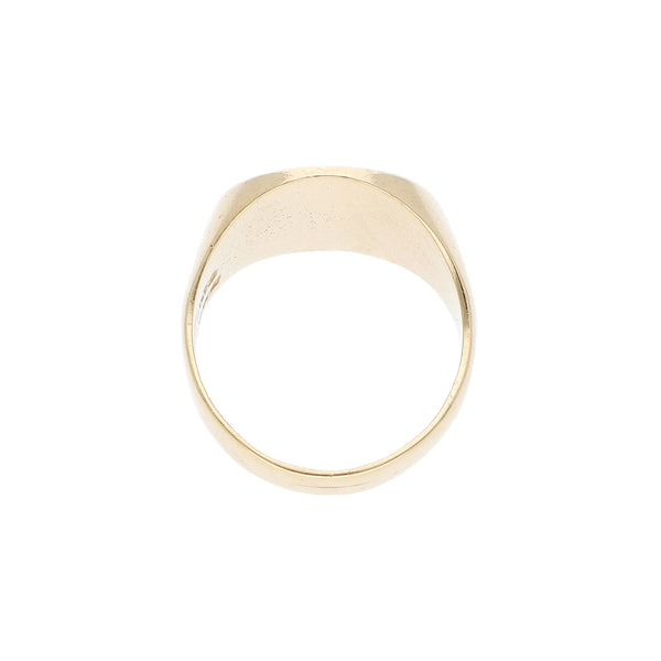 Anillo tipo sello en oro amarillo 14 kilates.