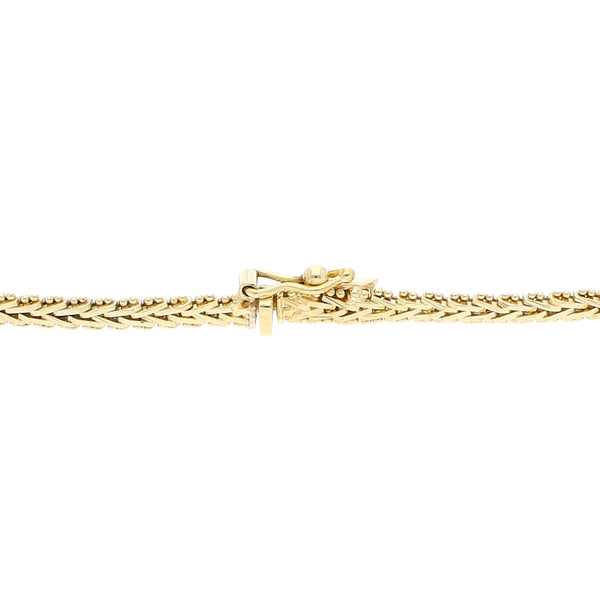 Pulsera eslabón boleado en oro tres tonos 14 kilates.
