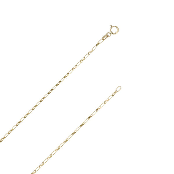 Collar de tres eslabones por uno con aros facetados en oro dos tonos 14 kilates.