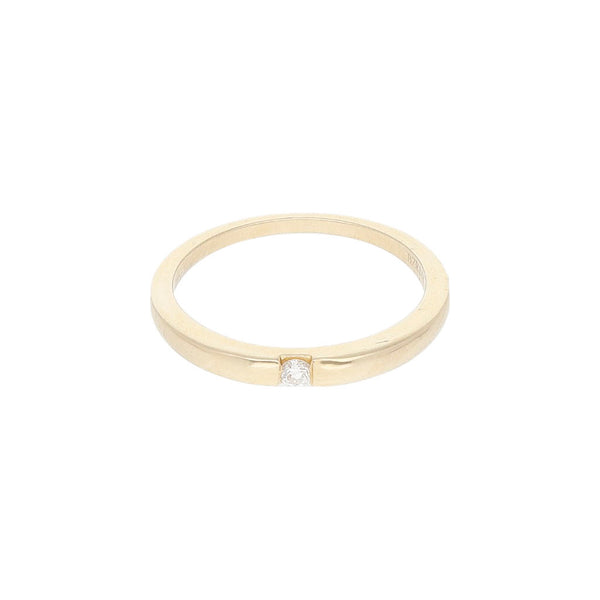 Anillo de compromiso con diamante en oro amarillo 14 kilates.