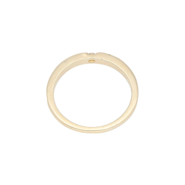 Anillo de compromiso con diamante en oro amarillo 14 kilates.