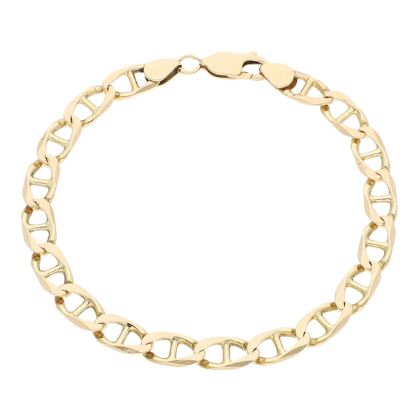 Pulsera eslabón nudo marino en oro amarillo 14 kilates.