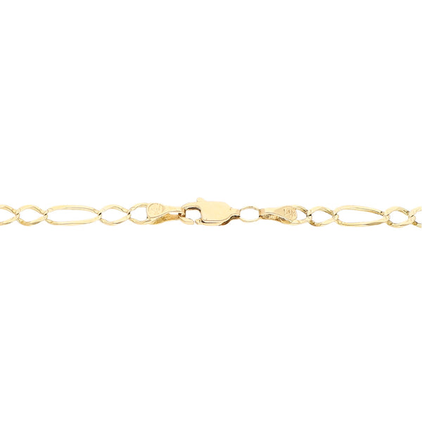 Pulsera de tres eslabones por uno en oro amarillo 14 kilates.