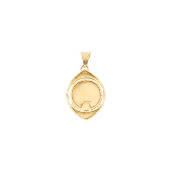 Medalla laminada motivo Virgen de Guadalupe en oro amarillo 14 kilates.