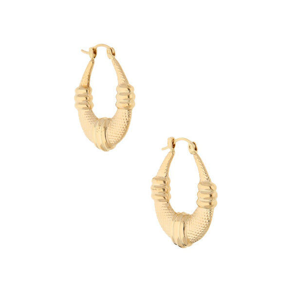 Arracadas huecas en oro amarillo 14 kilates.