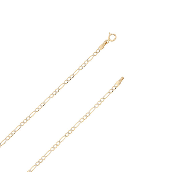 Collar de tres eslabones por uno platinado en oro amarillo 14 kilates.