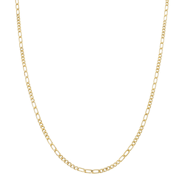 Collar de seis eslabones por tres en oro amarillo 14 kilates.