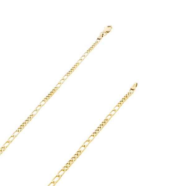 Collar de seis eslabones por tres en oro amarillo 14 kilates.